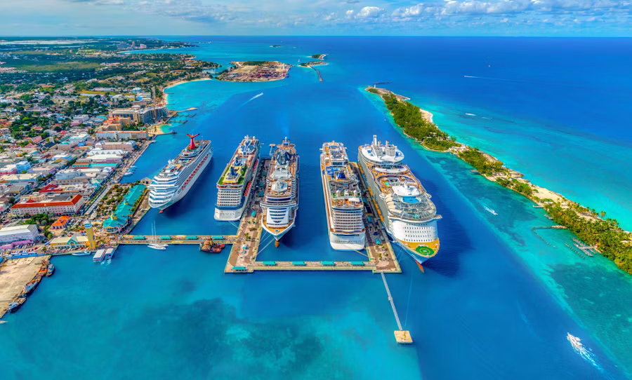 Cruise ship at sea
